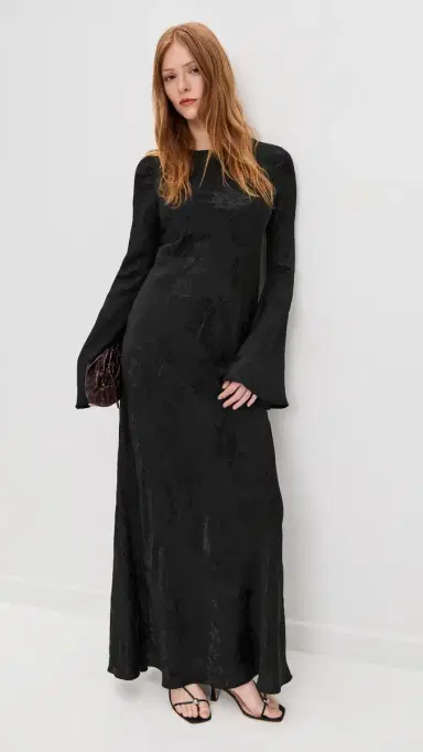 Hemant & Nandita Back Ties Maxi Dress Black | Thumbnail 2 Hemant & Nandita Back Ties Maxi Dress Black | Thumbnail 2
