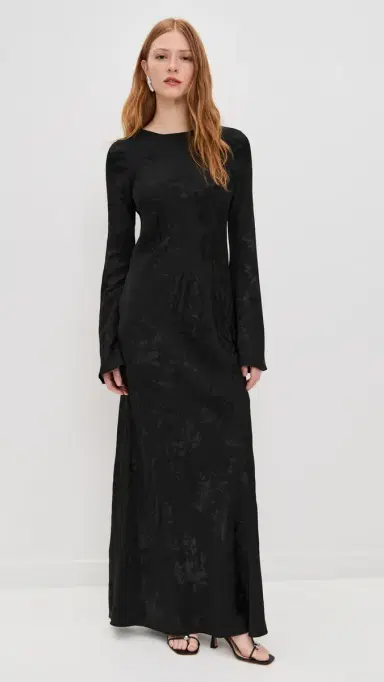 Hemant & Nandita Back Ties Maxi Dress Black | Thumbnail 5 Hemant & Nandita Back Ties Maxi Dress Black | Thumbnail 5