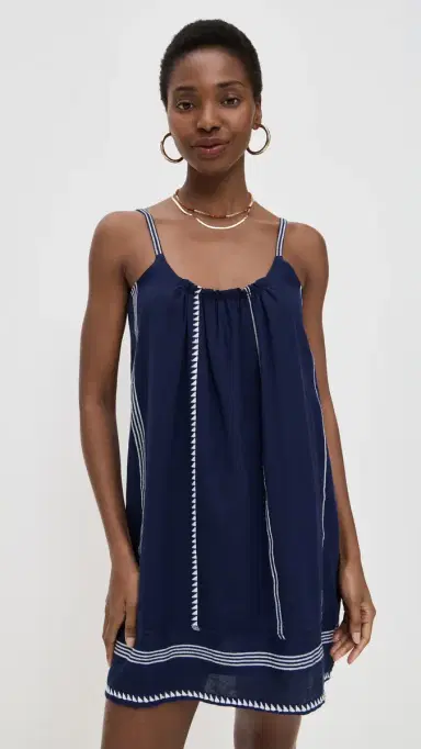 Lemlem Nunu Swing Dress Navy M | Thumbnail 2 Lemlem Nunu Swing Dress Navy M | Thumbnail 2