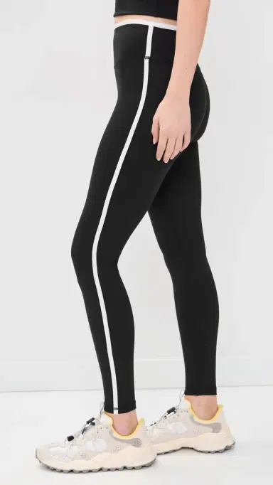FORM Layered Full Leggings Black w/ White Contrast XS | Thumbnail 4 FORM Layered Full Leggings Black w/ White Contrast XS | Thumbnail 4