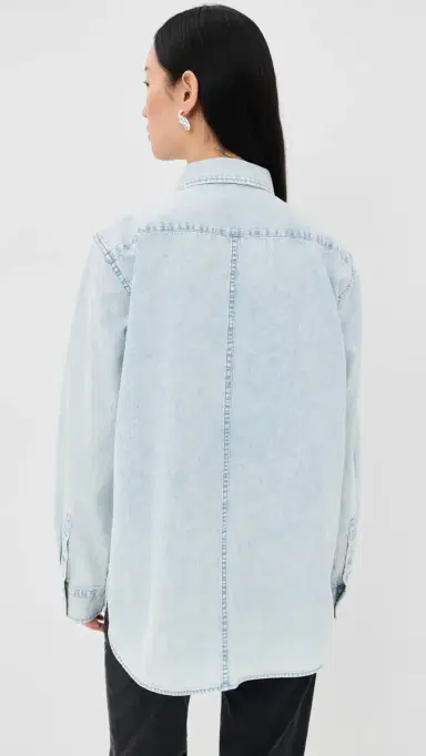 Tibi Denim hirting Charlie lim Shirt Bleached Denim | Thumbnail 3 Tibi Denim hirting Charlie lim Shirt Bleached Denim | Thumbnail 3