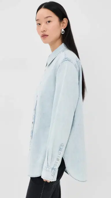Tibi Denim hirting Charlie lim Shirt Bleached Denim | Thumbnail 4 Tibi Denim hirting Charlie lim Shirt Bleached Denim | Thumbnail 4