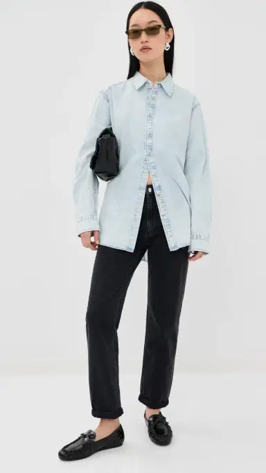 Tibi Denim hirting Charlie lim Shirt Bleached Denim | Thumbnail 5 Tibi Denim hirting Charlie lim Shirt Bleached Denim | Thumbnail 5
