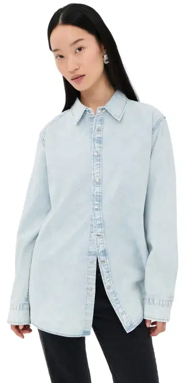 Tibi Denim hirting Charlie lim Shirt Bleached Denim | Thumbnail 1 Tibi Denim hirting Charlie lim Shirt Bleached Denim | Thumbnail 1