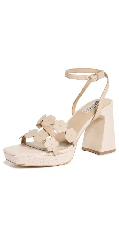 Badgley Mischka Waverly Platform Heels Nude Leather | Thumbnail 1 Badgley Mischka Waverly Platform Heels Nude Leather | Thumbnail 1