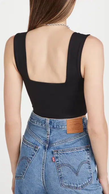 susana monaco Wide Strap Crop Top Black | Thumbnail 3 susana monaco Wide Strap Crop Top Black | Thumbnail 3