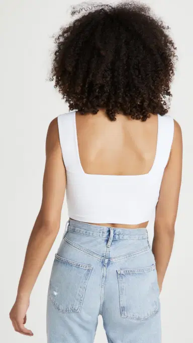 susana monaco Wide Strap Crop Top Sugar | Thumbnail 3 susana monaco Wide Strap Crop Top Sugar | Thumbnail 3