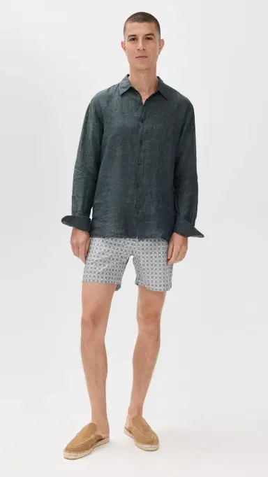 Orlebar Brown Justin Lino Stitched Button Down | Thumbnail 5 Orlebar Brown Justin Lino Stitched Button Down | Thumbnail 5