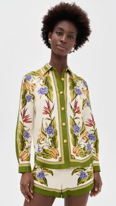 FARM Rio Tropical Linen Top Tropical carf and | Thumbnail 2 FARM Rio Tropical Linen Top Tropical carf and | Thumbnail 2