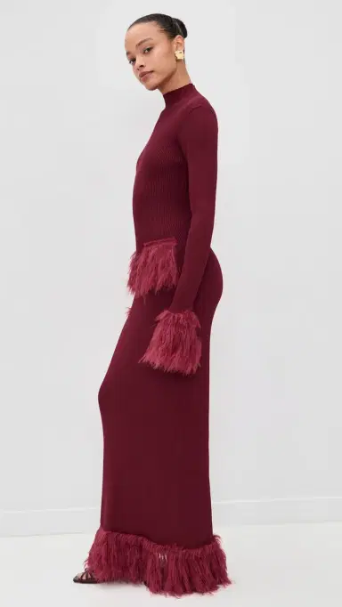 Yellow the Label Milli Knit Dress Burgundy | Thumbnail 4 Yellow the Label Milli Knit Dress Burgundy | Thumbnail 4