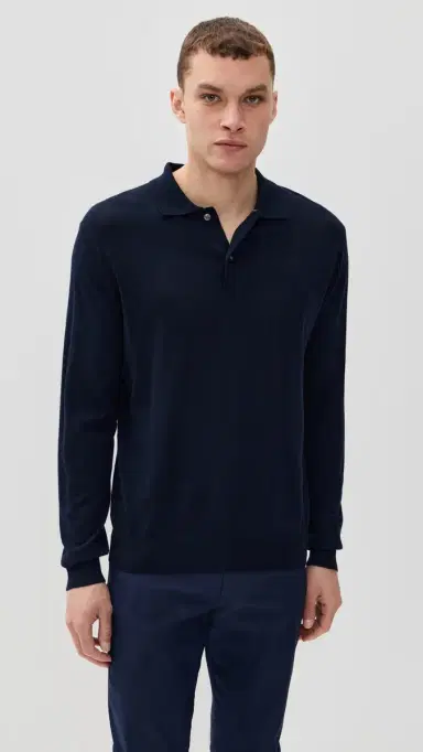 Greyson aratoga Merino Long Sleeve Polo Sweater Maltese Blue | Thumbnail 2 Greyson aratoga Merino Long Sleeve Polo Sweater Maltese Blue | Thumbnail 2