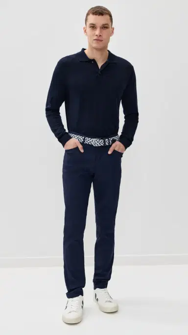 Greyson aratoga Merino Long Sleeve Polo Sweater Maltese Blue | Thumbnail 5 Greyson aratoga Merino Long Sleeve Polo Sweater Maltese Blue | Thumbnail 5