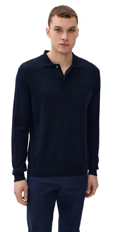 Greyson aratoga Merino Long Sleeve Polo Sweater Maltese Blue | Thumbnail 1 Greyson aratoga Merino Long Sleeve Polo Sweater Maltese Blue | Thumbnail 1