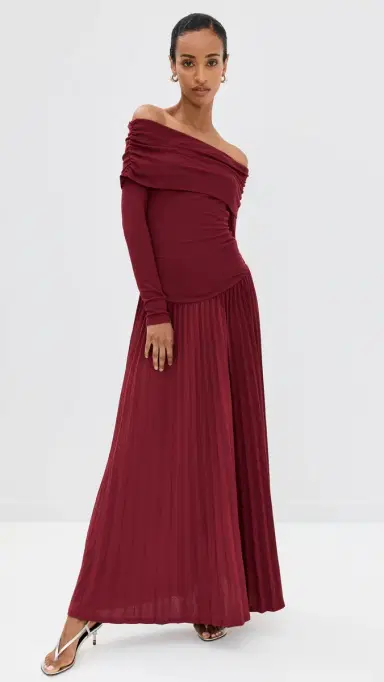 Lioness Field of Dreams Long Sleeve Maxi Dress Burgundy | Thumbnail 3 Lioness Field of Dreams Long Sleeve Maxi Dress Burgundy | Thumbnail 3
