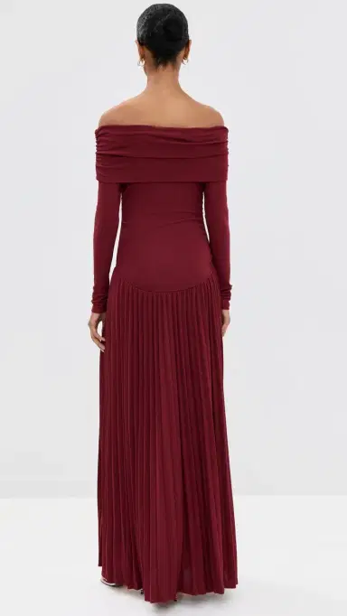 Lioness Field of Dreams Long Sleeve Maxi Dress Burgundy | Thumbnail 4 Lioness Field of Dreams Long Sleeve Maxi Dress Burgundy | Thumbnail 4