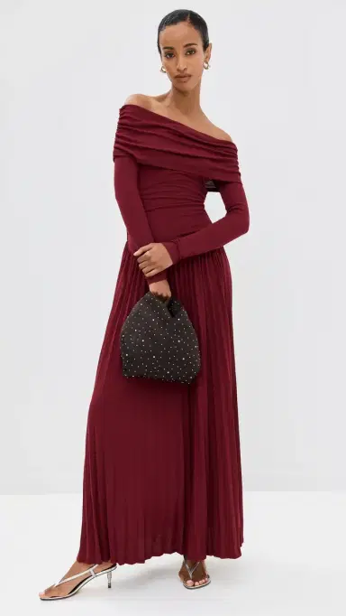 Lioness Field of Dreams Long Sleeve Maxi Dress Burgundy | Thumbnail 6 Lioness Field of Dreams Long Sleeve Maxi Dress Burgundy | Thumbnail 6