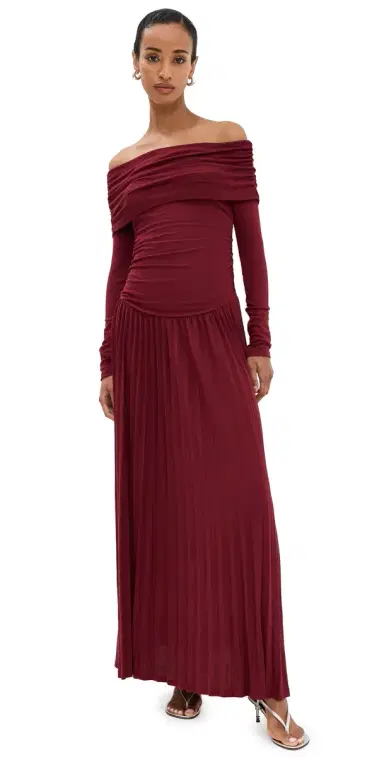 Lioness Field of Dreams Long Sleeve Maxi Dress Burgundy | Thumbnail 1 Lioness Field of Dreams Long Sleeve Maxi Dress Burgundy | Thumbnail 1