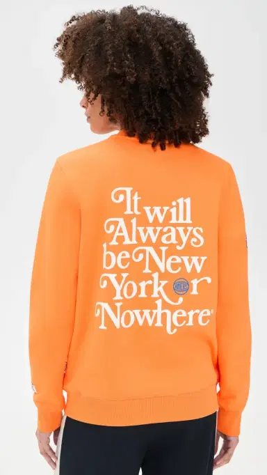 New York or Nowhere Knicks Classic Crewneck weatshirt Orange Garment Dyed | Thumbnail 3 New York or Nowhere Knicks Classic Crewneck weatshirt Orange Garment Dyed | Thumbnail 3
