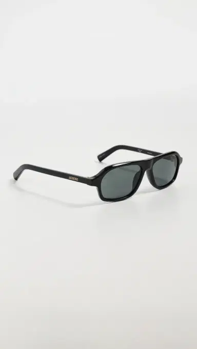 Jacquemus The Becane Sunglasses Black/Light Gold/Grey One Size | Thumbnail 4 Jacquemus The Becane Sunglasses Black/Light Gold/Grey One Size | Thumbnail 4