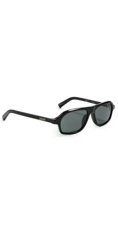 Jacquemus The Becane Sunglasses Black/Light Gold/Grey One Size | Thumbnail 1 Jacquemus The Becane Sunglasses Black/Light Gold/Grey One Size | Thumbnail 1