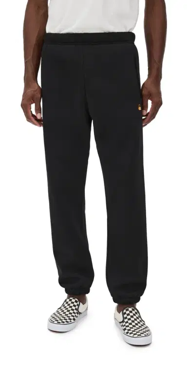 Carhartt WIP Chase Sweatpants Black/Gold | Thumbnail 1 Carhartt WIP Chase Sweatpants Black/Gold | Thumbnail 1