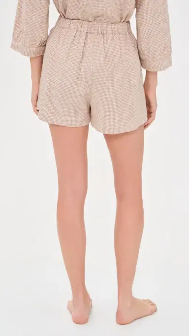 Eberjey Linen Blend Relaxed Shorts Gingham White | Thumbnail 3 Eberjey Linen Blend Relaxed Shorts Gingham White | Thumbnail 3