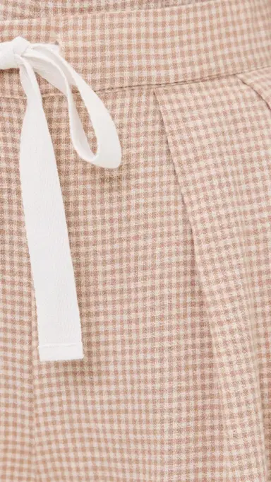 Eberjey Linen Blend Relaxed Shorts Gingham White | Thumbnail 6 Eberjey Linen Blend Relaxed Shorts Gingham White | Thumbnail 6