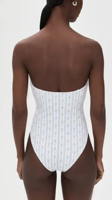 LoveShackFancy Brooksie One Piece Denim Sky | Thumbnail 3 LoveShackFancy Brooksie One Piece Denim Sky | Thumbnail 3