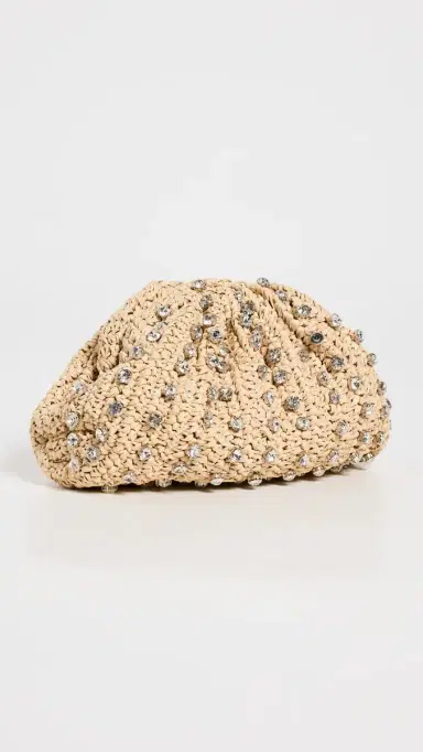 Loeffler Randall Bailey Pleated Clutch Natural/Clear One Size | Thumbnail 2 Loeffler Randall Bailey Pleated Clutch Natural/Clear One Size | Thumbnail 2