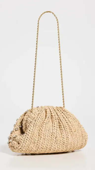 Loeffler Randall Bailey Pleated Clutch Natural/Clear One Size | Thumbnail 4 Loeffler Randall Bailey Pleated Clutch Natural/Clear One Size | Thumbnail 4