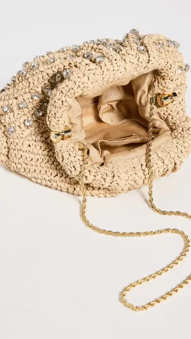Loeffler Randall Bailey Pleated Clutch Natural/Clear One Size | Thumbnail 6 Loeffler Randall Bailey Pleated Clutch Natural/Clear One Size | Thumbnail 6