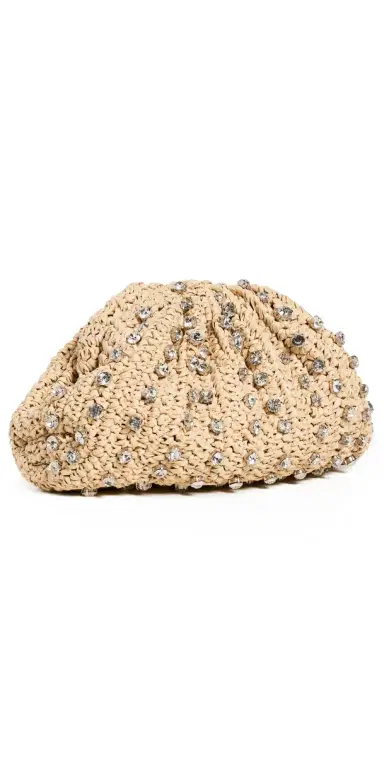 Loeffler Randall Bailey Pleated Clutch Natural/Clear One Size | Thumbnail 1 Loeffler Randall Bailey Pleated Clutch Natural/Clear One Size | Thumbnail 1