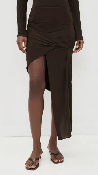 Helmut Lang Twisted Drape Skirt Bistre | Thumbnail 2 Helmut Lang Twisted Drape Skirt Bistre | Thumbnail 2