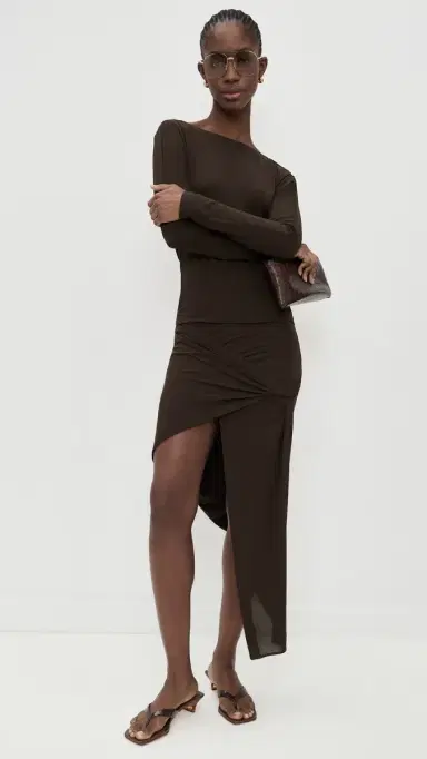 Helmut Lang Twisted Drape Skirt Bistre | Thumbnail 5 Helmut Lang Twisted Drape Skirt Bistre | Thumbnail 5