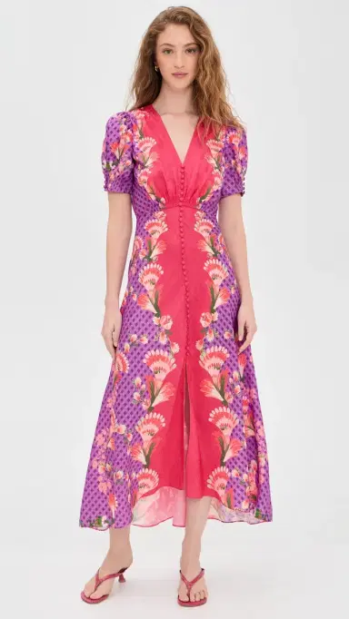 Saloni Lea Silk Dress | Thumbnail 2 Saloni Lea Silk Dress | Thumbnail 2