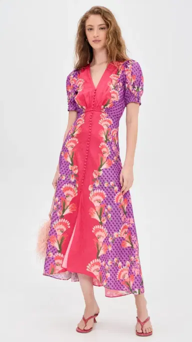 Saloni Lea Silk Dress | Thumbnail 5 Saloni Lea Silk Dress | Thumbnail 5