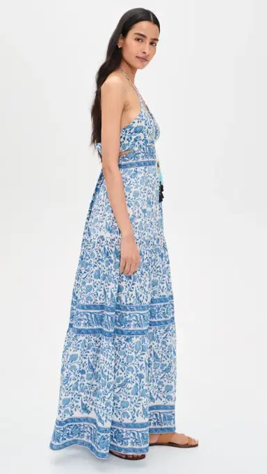 Bell Alexandria Maxi Dress Blue White | Thumbnail 4 Bell Alexandria Maxi Dress Blue White | Thumbnail 4