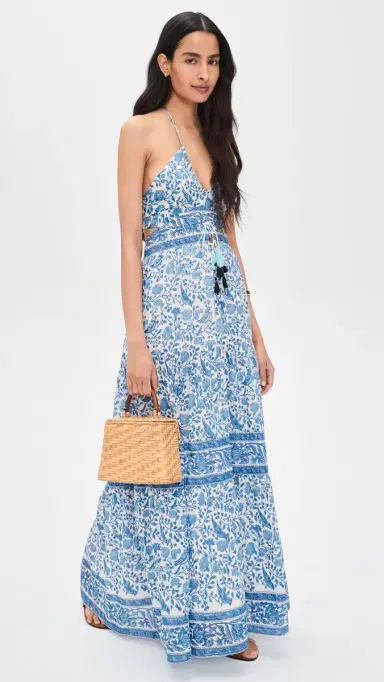 Bell Alexandria Maxi Dress Blue White | Thumbnail 5 Bell Alexandria Maxi Dress Blue White | Thumbnail 5