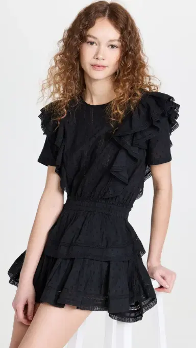 LoveShackFancy Natasha Dress Black | Thumbnail 2 LoveShackFancy Natasha Dress Black | Thumbnail 2