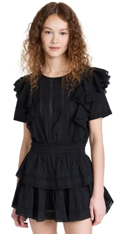 LoveShackFancy Natasha Dress Black | Thumbnail 1 LoveShackFancy Natasha Dress Black | Thumbnail 1