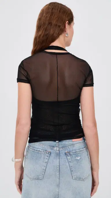 Helmut Lang Mesh Layered Tee Black | Thumbnail 3 Helmut Lang Mesh Layered Tee Black | Thumbnail 3
