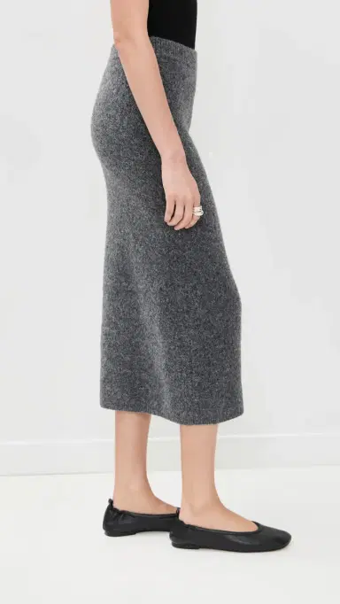 LE BOP Ines Knit Midi kirt Charcoal Grey | Thumbnail 4 LE BOP Ines Knit Midi kirt Charcoal Grey | Thumbnail 4