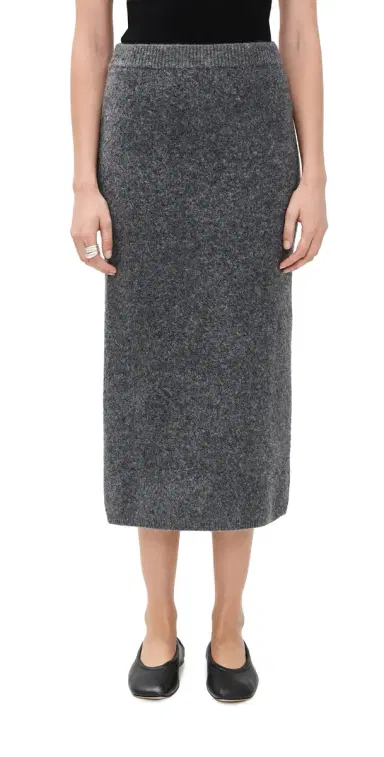 LE BOP Ines Knit Midi kirt Charcoal Grey | Thumbnail 1 LE BOP Ines Knit Midi kirt Charcoal Grey | Thumbnail 1