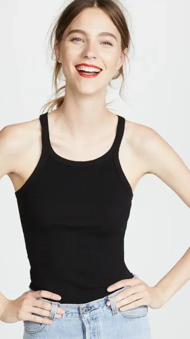 RE/DONE Ribbed Tank Black | Thumbnail 4 RE/DONE Ribbed Tank Black | Thumbnail 4