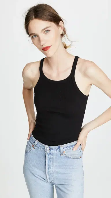 RE/DONE Ribbed Tank Black | Thumbnail 6 RE/DONE Ribbed Tank Black | Thumbnail 6