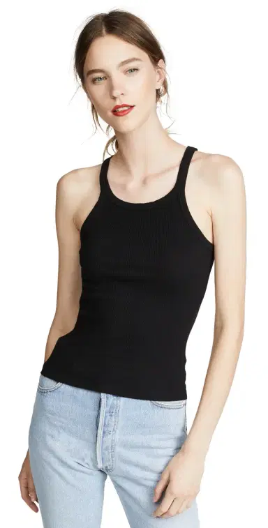 RE/DONE Ribbed Tank Black | Thumbnail 1 RE/DONE Ribbed Tank Black | Thumbnail 1
