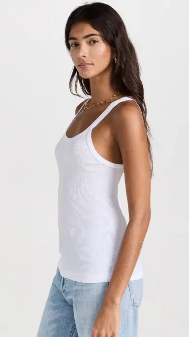 RE/DONE Ribbed Tank Optic White | Thumbnail 4 RE/DONE Ribbed Tank Optic White | Thumbnail 4