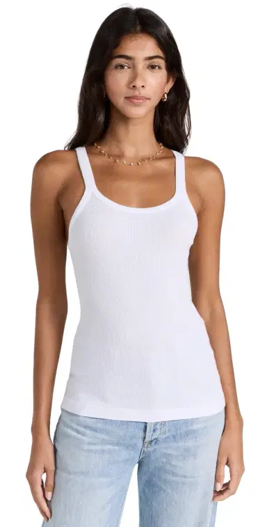 RE/DONE Ribbed Tank Optic White | Thumbnail 1 RE/DONE Ribbed Tank Optic White | Thumbnail 1