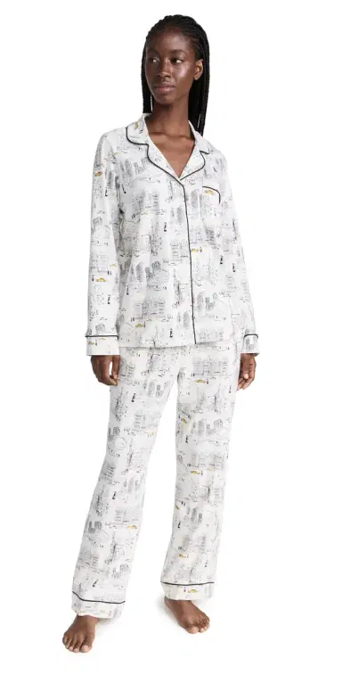 BedHead PJs Long Sleeve Pajama Set City That Never Sleeps M | Thumbnail 1 BedHead PJs Long Sleeve Pajama Set City That Never Sleeps M | Thumbnail 1