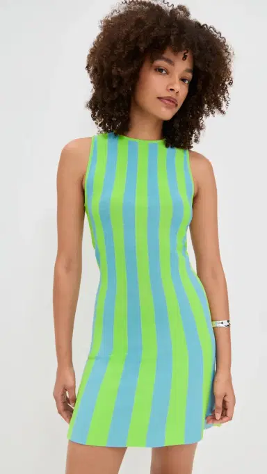 Solid & Striped The Mini Lucerne Dress Ocean ist/Sour Apple | Thumbnail 2 Solid & Striped The Mini Lucerne Dress Ocean ist/Sour Apple | Thumbnail 2